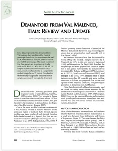 Demantoid from Val Malenco, Italy: Review and update